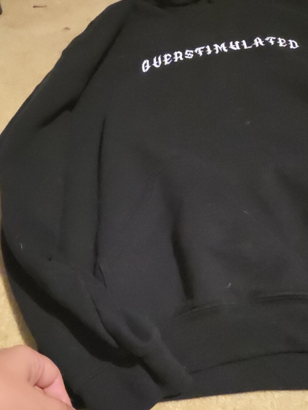 Black Graphic Hoodie with Front Script - Picture 3 of 5
